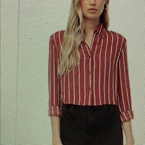 F21 Cropped Striped Shirt